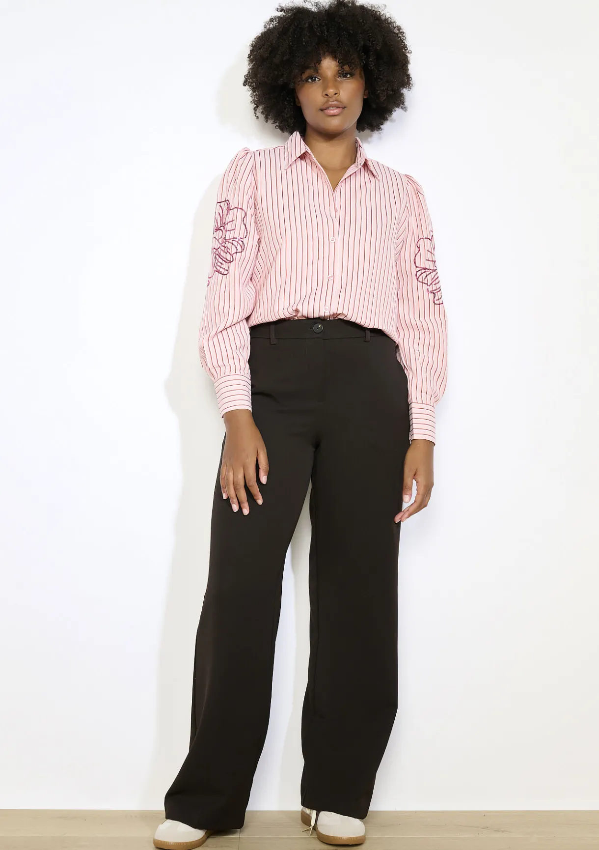 LolaLiza Wijde broek in twill- Broeken