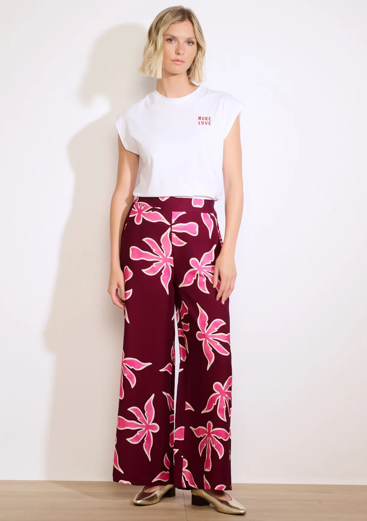 LolaLiza Wijde broek met print- Broeken