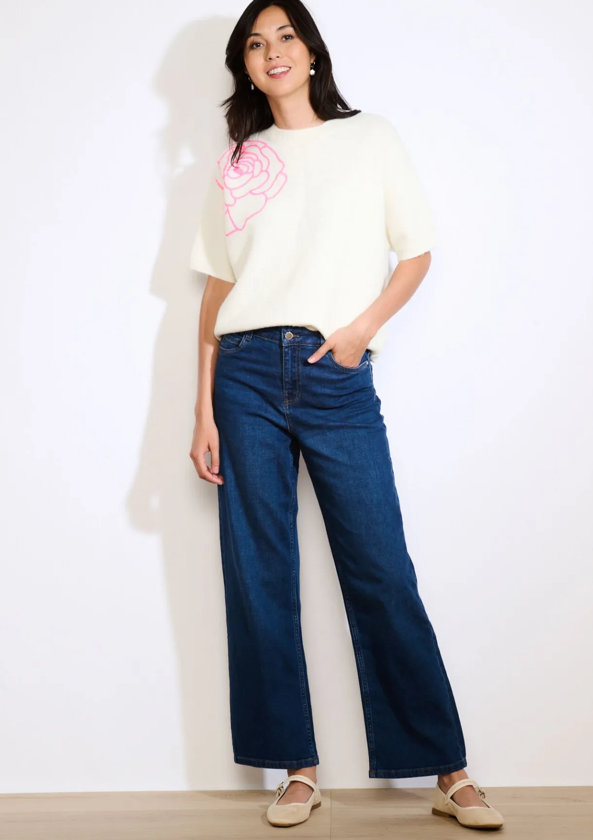 LolaLiza Wijde jeans met hoge taille- Jeans