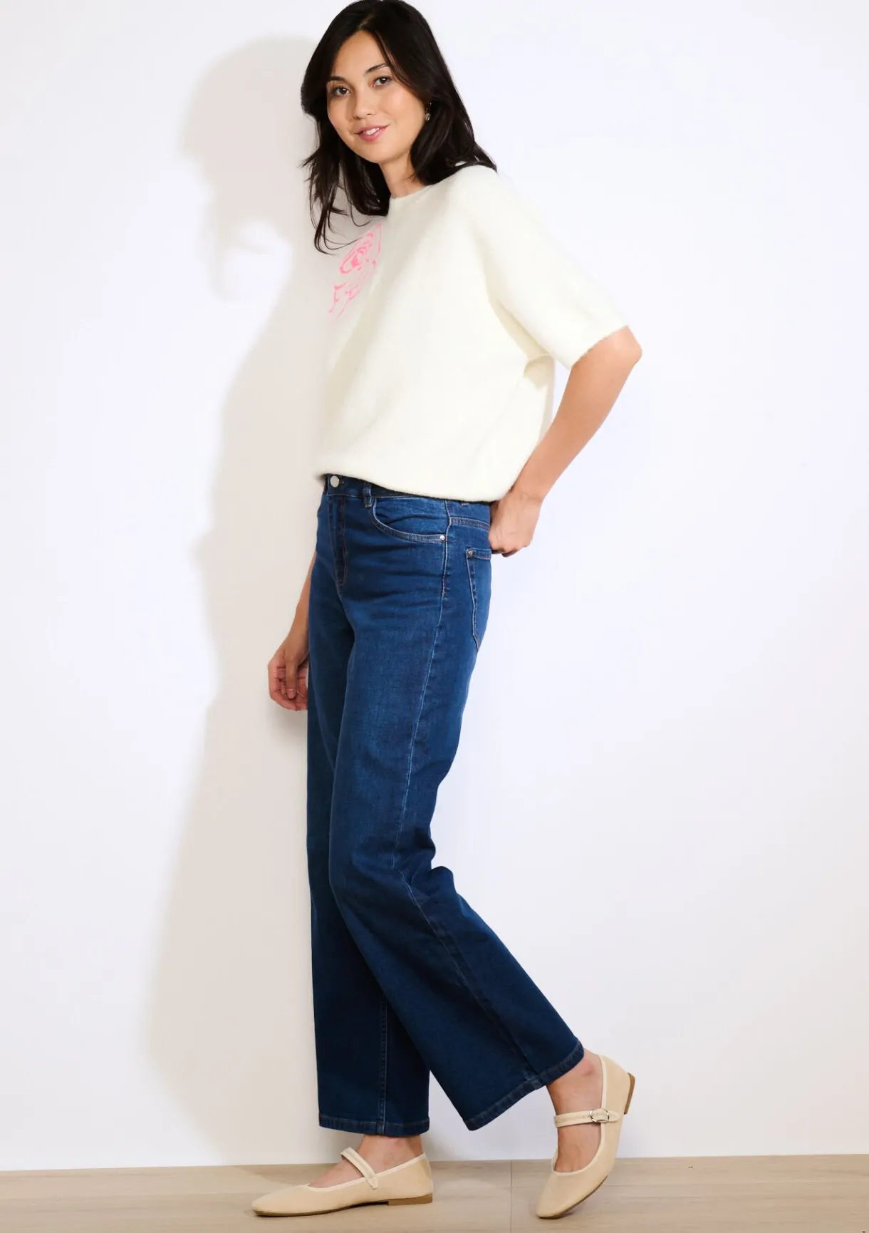 LolaLiza Wijde jeans met hoge taille- Jeans