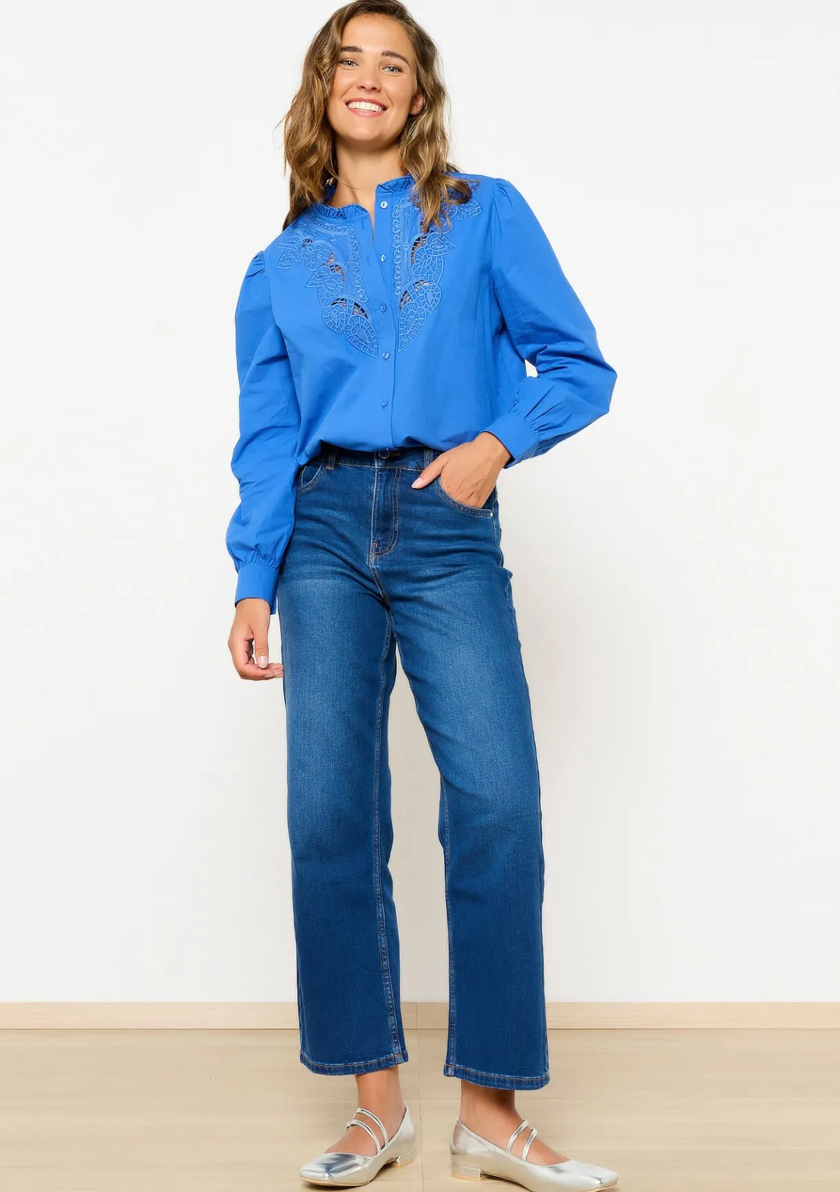 LolaLiza Wijde jeans met hoge taille- Jeans