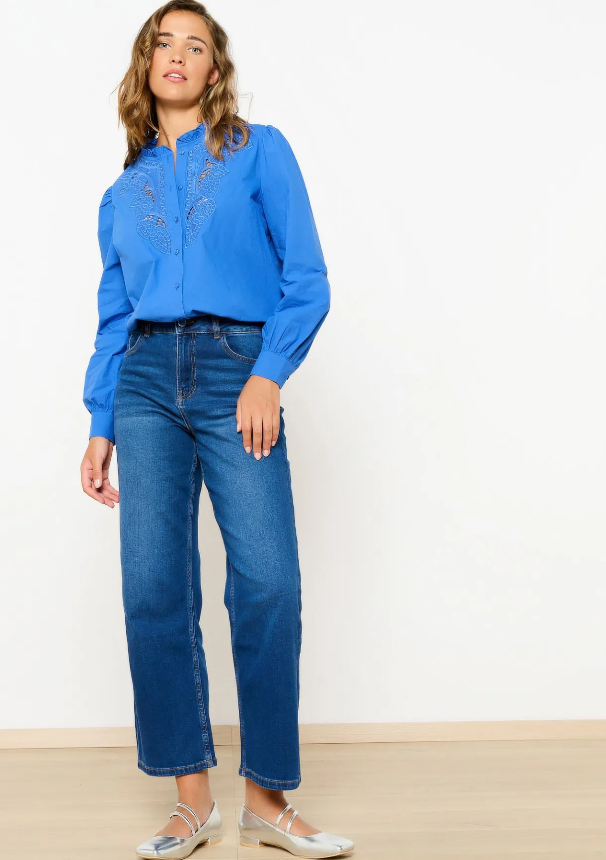 LolaLiza Wijde jeans met hoge taille- Jeans