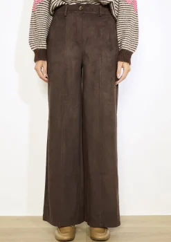 LolaLiza Wijde suèdine broek- Broeken