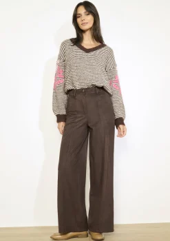 LolaLiza Wijde suèdine broek- Broeken