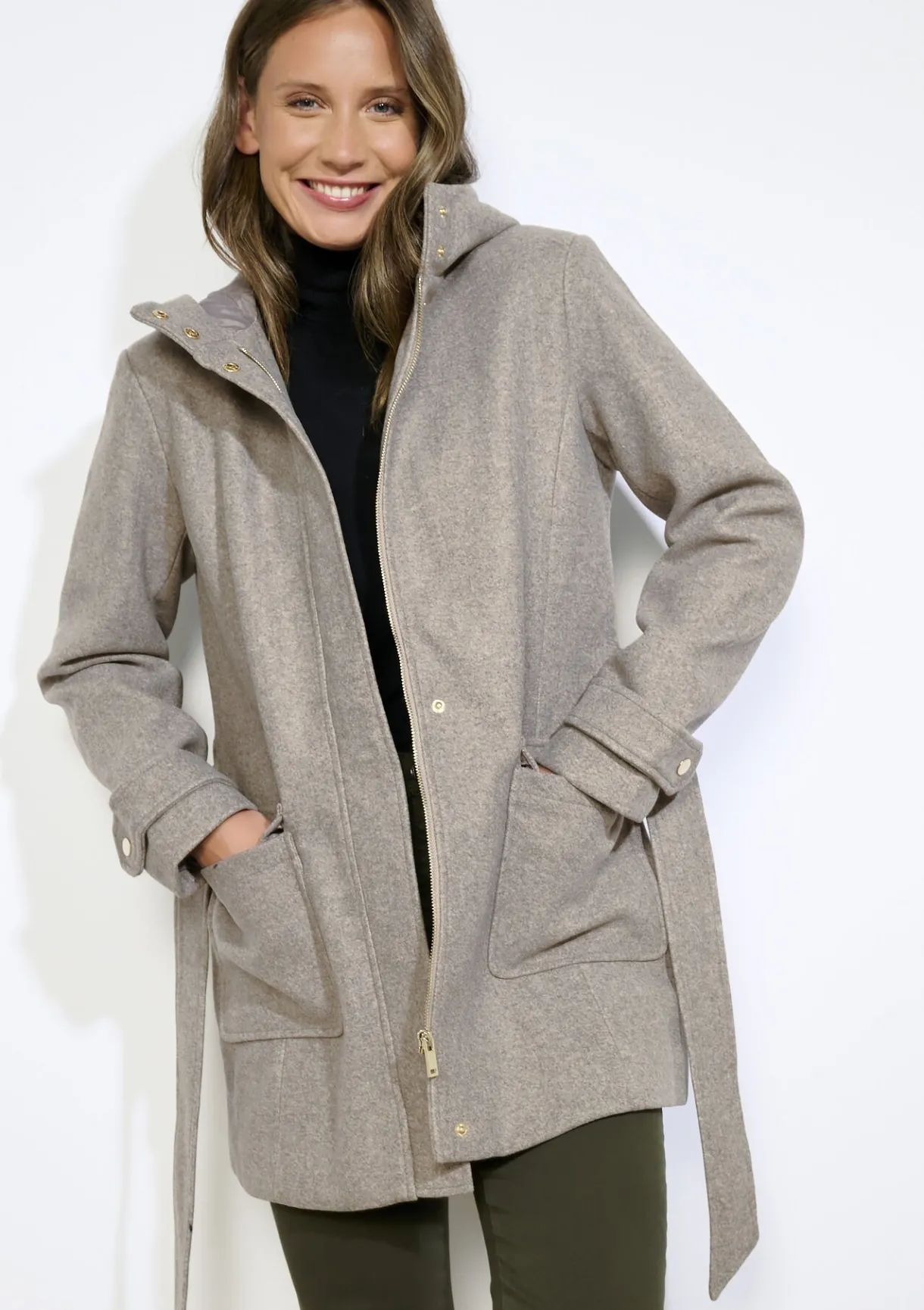 LolaLiza Wollen mantel met ceintuur- Mantels En Jassen