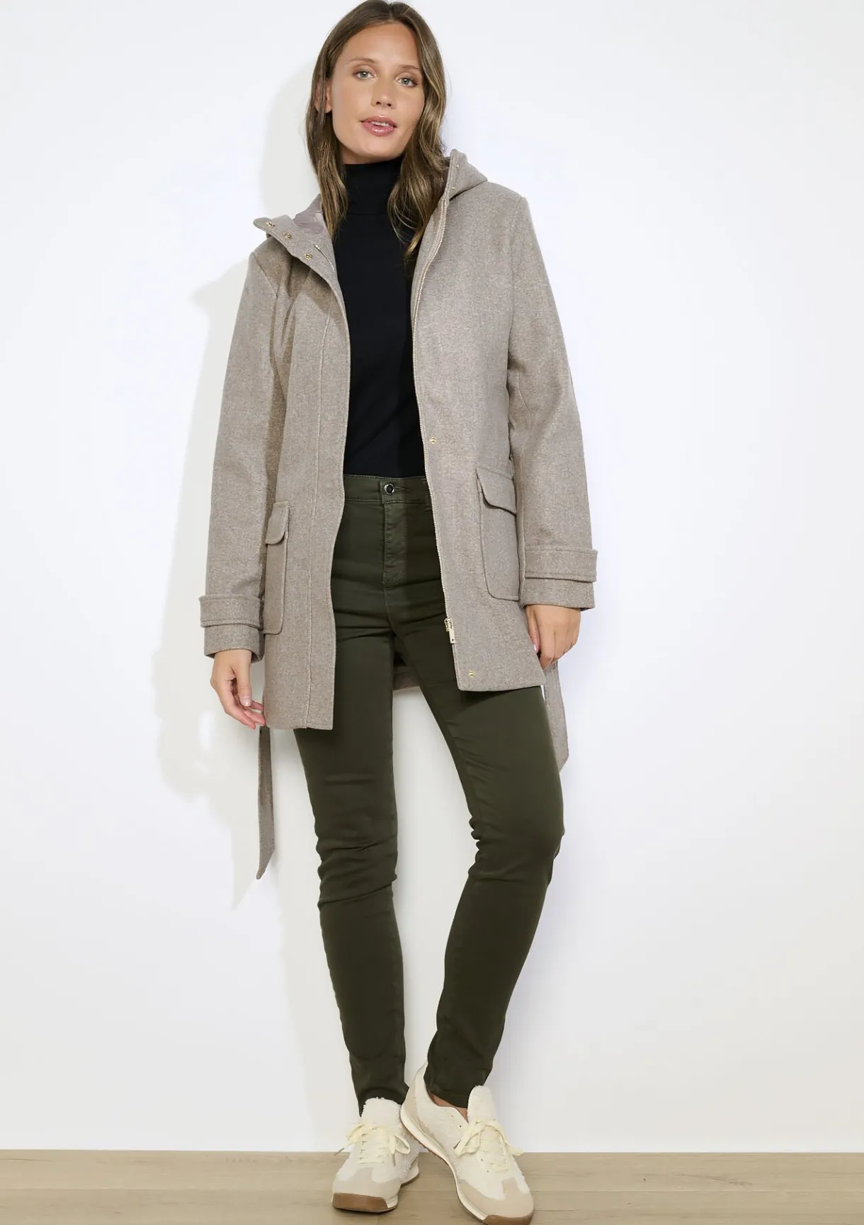 LolaLiza Wollen mantel met ceintuur- Mantels En Jassen