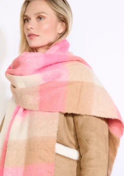 LolaLiza Zachte geruite franjesjaal- Accessoires