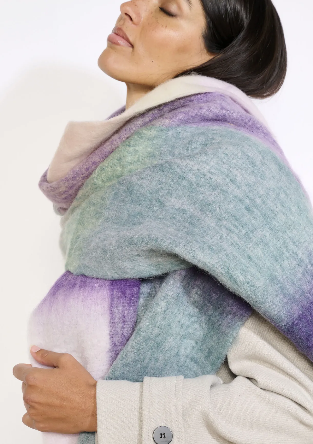 LolaLiza Zachte geruite sjaal- Accessoires