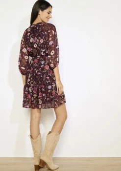 LolaLiza Zwierige bloemenjurk met ceintuur- Jurken